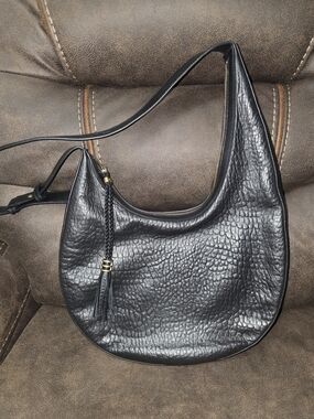 Vince Camuto Leather Hobo Bag with Tassel Accent